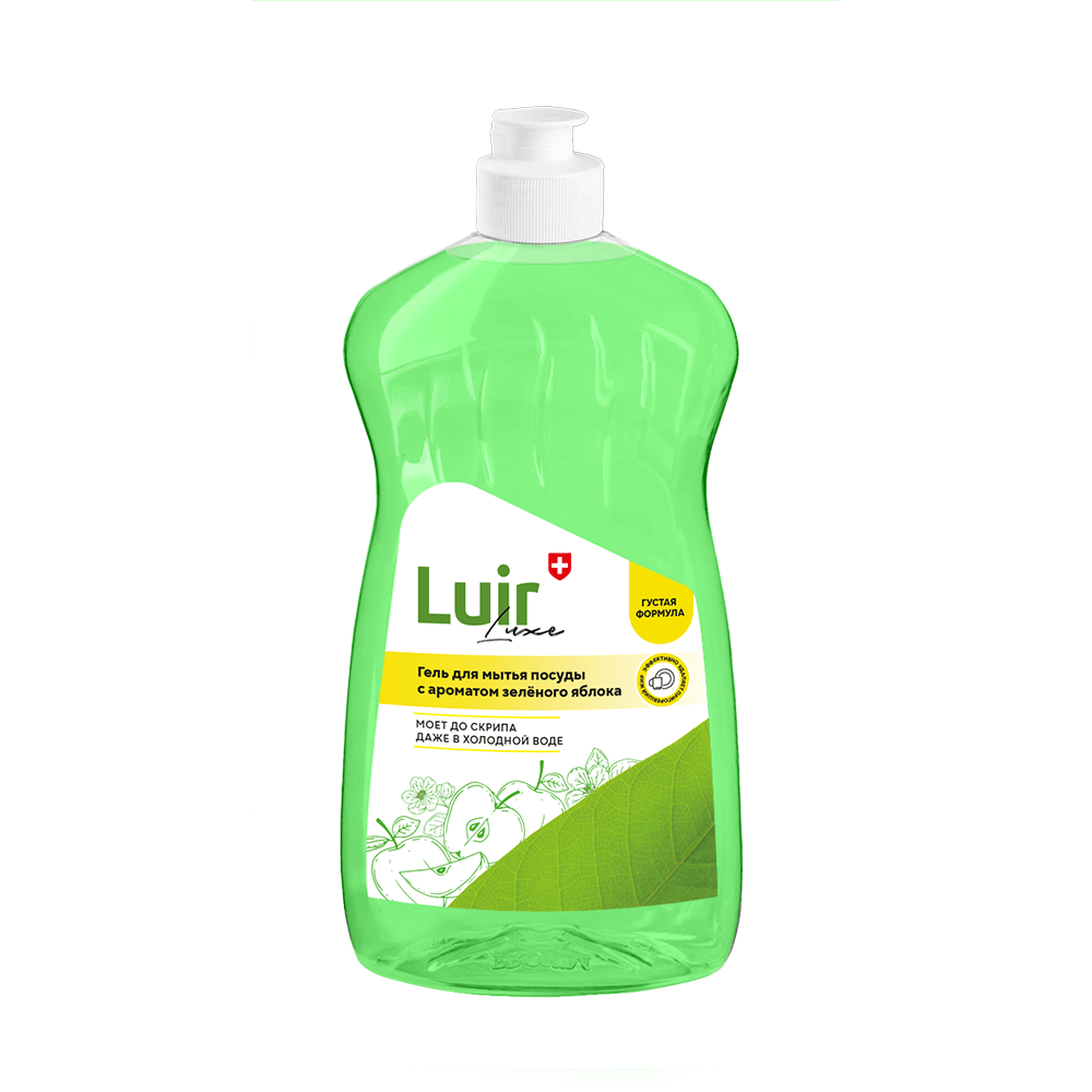 Luir Luxe Средство для мытья посуды с зеленого яблока, 500 мл